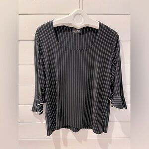 🖤Black Pinstripe Ruffle Sleeve Blouse – ES-SE PLUS (USA) size 1X